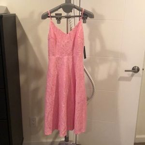 Lace pink dress